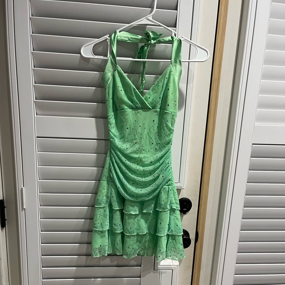 Mini green dress